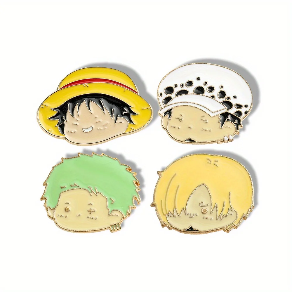 Cosplay Anime Zoro - 4 Peças Broche de Personagem de