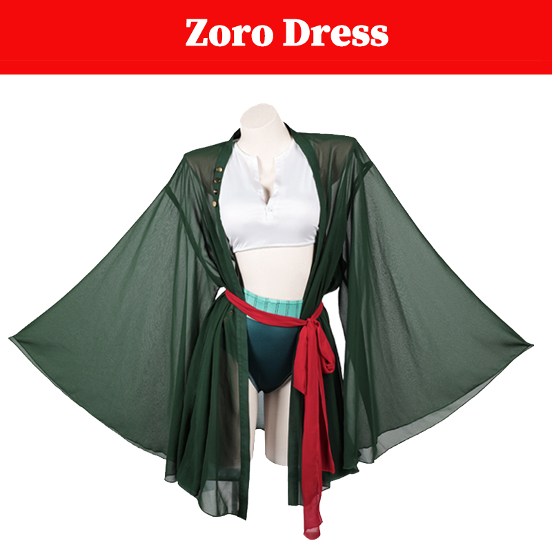 Anime Zoro Cosplay Female - Fantasia de Pirata Feminina Roronoa Zoro,