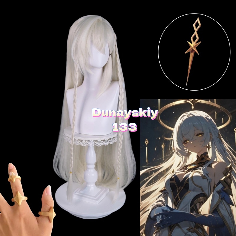 Anime Cosplay Long Hair - Genshin impacto istaroth quatro tons peruca
