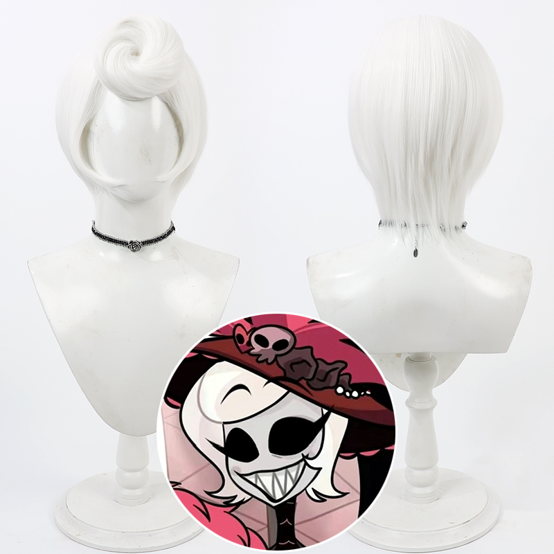 Cosplay Anime White Hair - Jogo hazbin rosie cosplay anime hotel