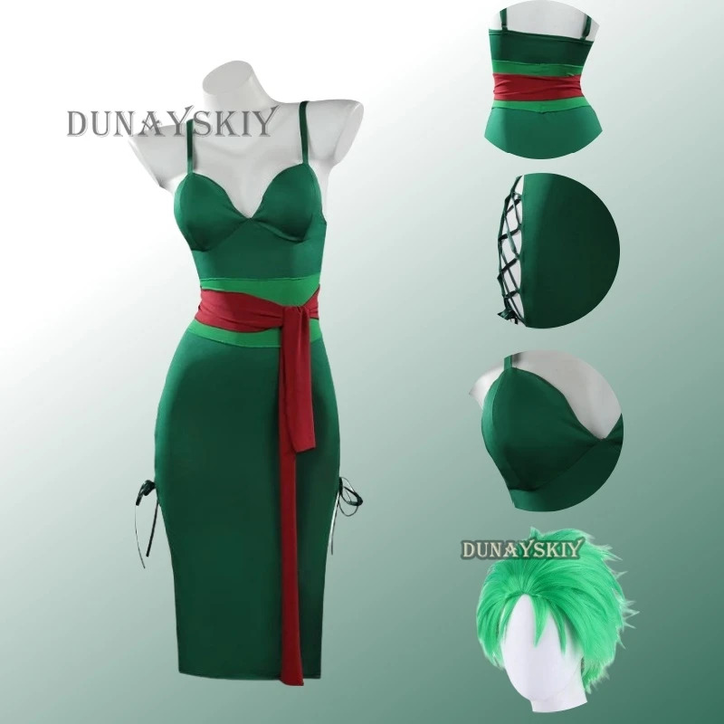 Anime roronoa zoro cosplay tra - Anime Zoro Cosplay Female avaliação e preço