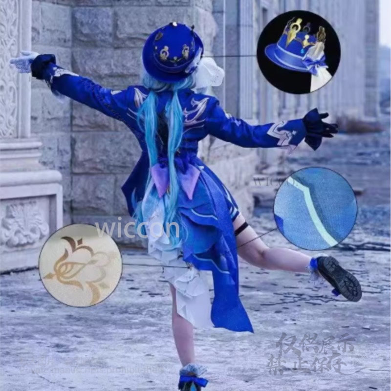 Anime jogo furina cosplay traj - Cosplay Anime White Hair avaliação e preço