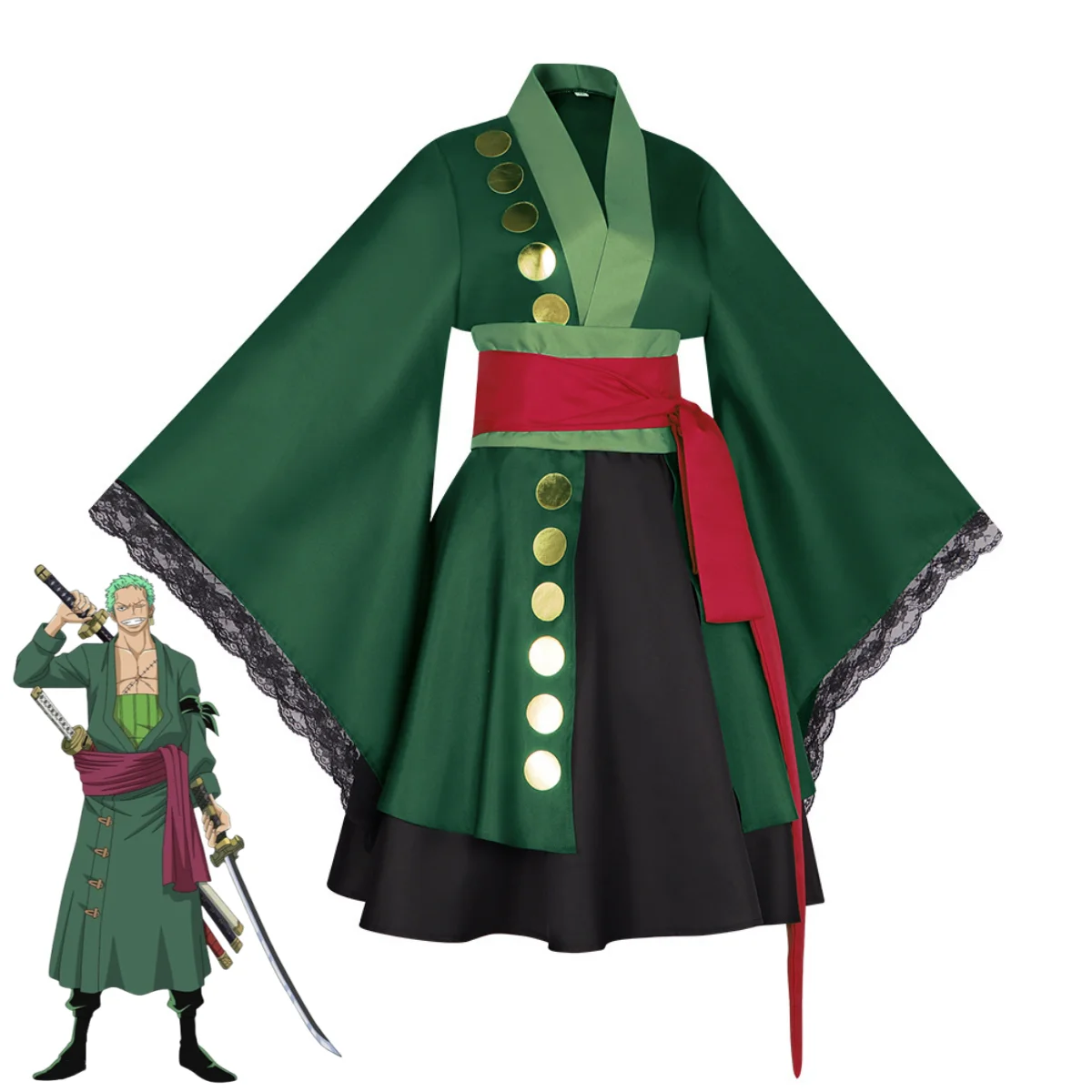 Xqanime roronoa zoro cosplay t - Anime Zoro Cosplay Female avaliação e preço