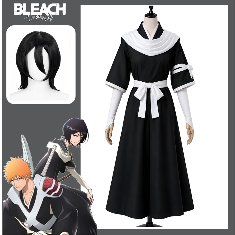 Fantasia Cosplay Rukia Kuchiki - Anime Cosplay Bleach avaliação e preço