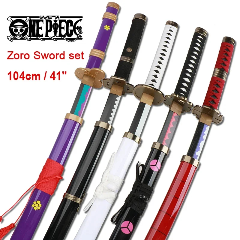 2026 Novo Kit de 3 Espadas Ror - Cosplay Anime Zoro avaliação e preço