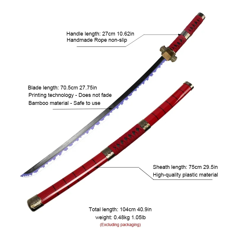 2026 Novo Kit de 3 Espadas Ror - Cosplay Anime Zoro avaliação e preço
