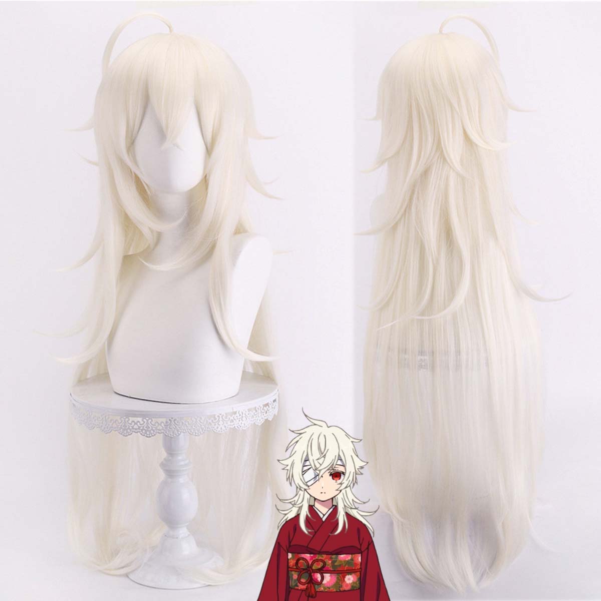 Peruca de Cabelo Longo Branco  - Cosplay Anime White Hair avaliação e preço